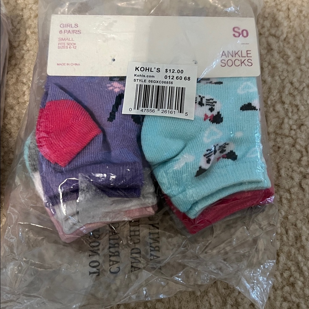 SO Girls Colorful Ankle Socks Set